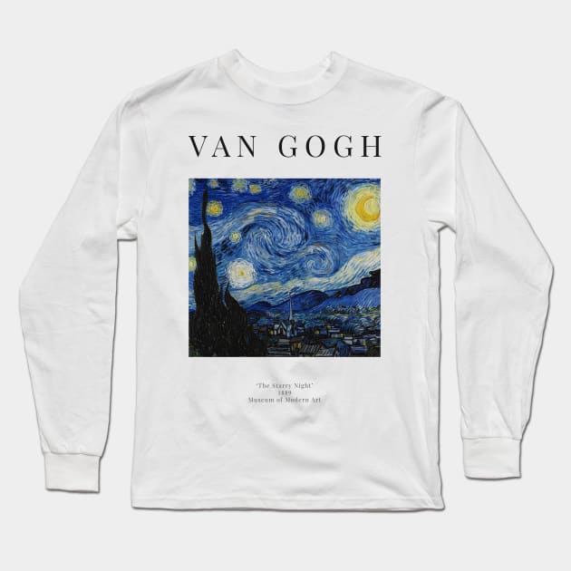 The Starry Night - Vincent Van Gogh - Exhibition Poster Long Sleeve T-Shirt by studiofrivolo